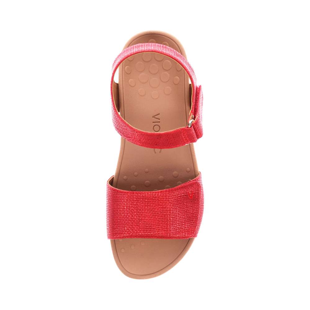 Raz Metallic Wedge Sandal - Cherry