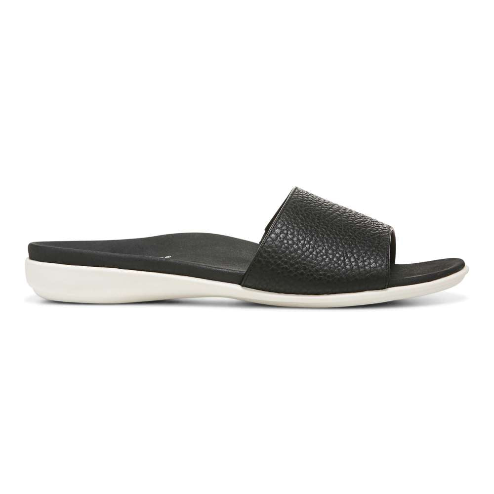 Val Slide Sandal - Black Tumble
