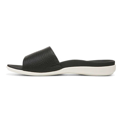 Val Slide Sandal - Black Tumble