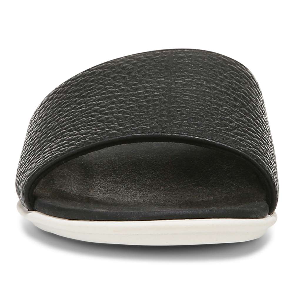 Val Slide Sandal - Black Tumble