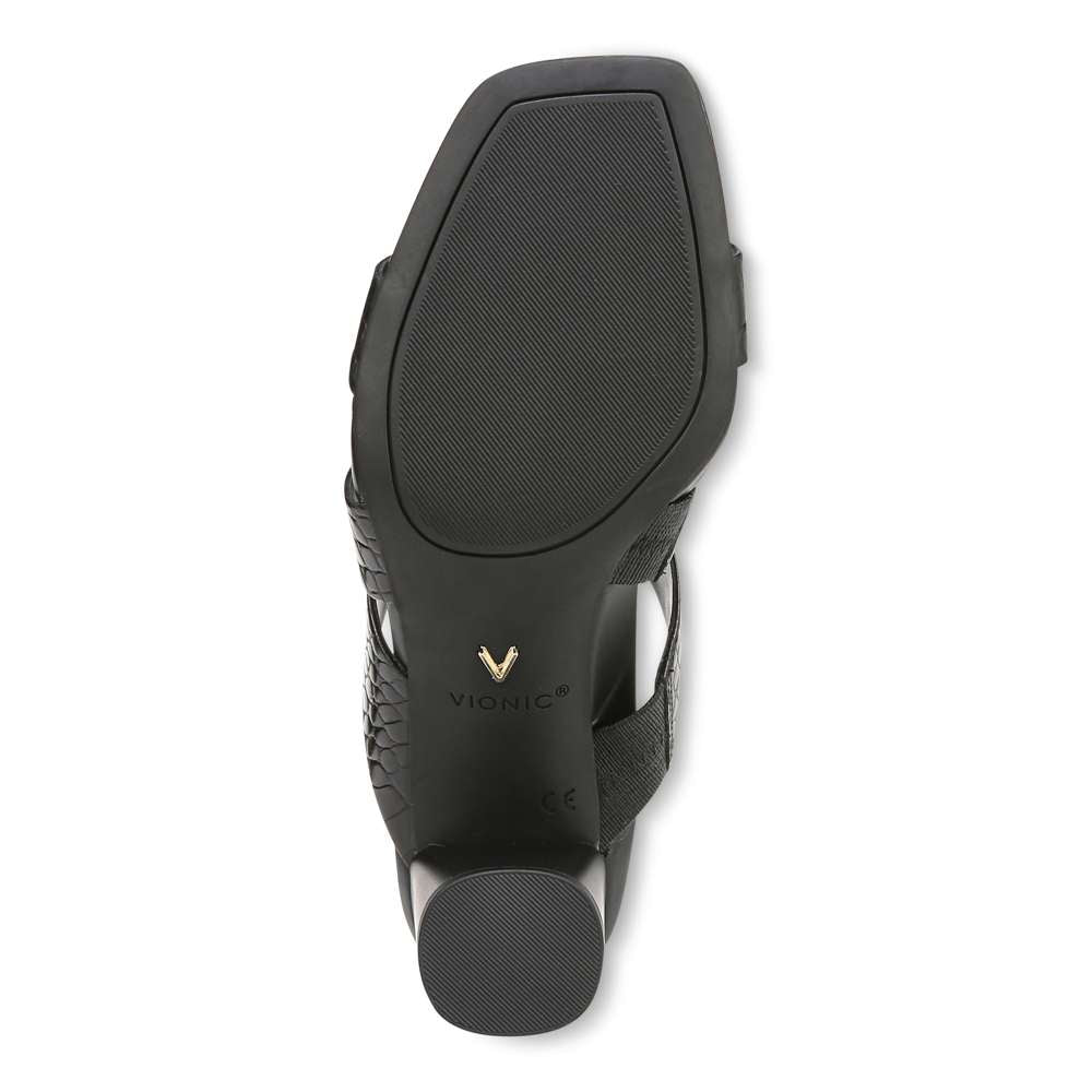 Merlot Heeled Sandal - Black Croc